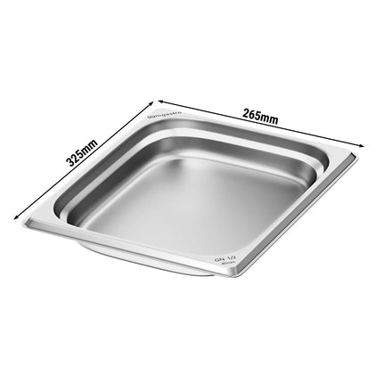 GGM Gastro (6 pcs) Stainless Steel Gastronorm Pan GN 1/2 - Depth: 40mm