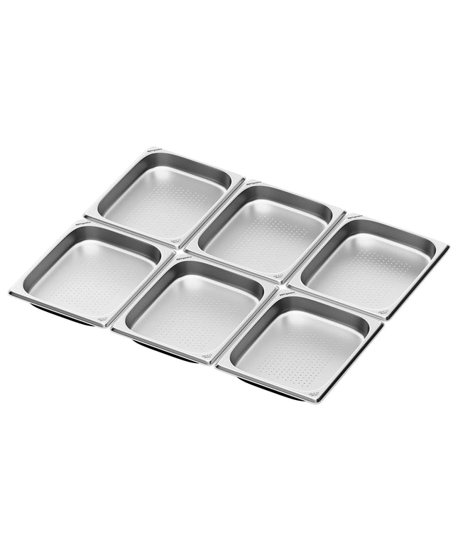 GGM Gastro (6 pcs) Stainless Steel Gastronorm Pan GN 1/2 - perforated - Depth: 40mm