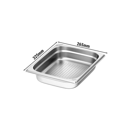 GGM Gastro (6 pcs) Stainless Steel Gastronorm Pan GN 1/2 - perforated - Depth: 65mm