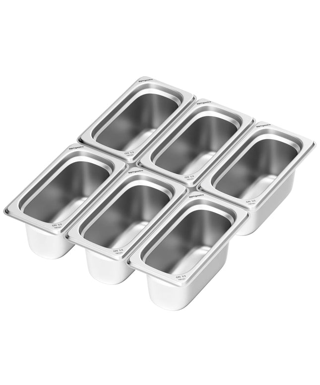 GGM Gastro (6 pcs) Stainless Steel Gastronorm Pan GN 1/3 - Depth: 150mm