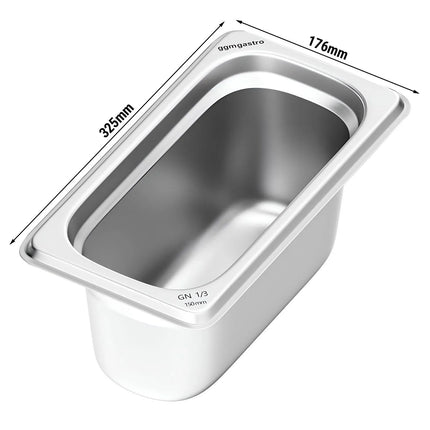 GGM Gastro (6 pcs) Stainless Steel Gastronorm Pan GN 1/3 - Depth: 150mm