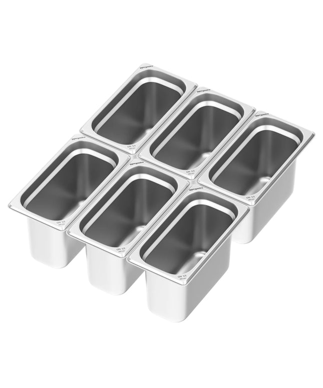 GGM Gastro (6 pcs) Stainless Steel Gastronorm Pan GN 1/3 - Depth: 200mm