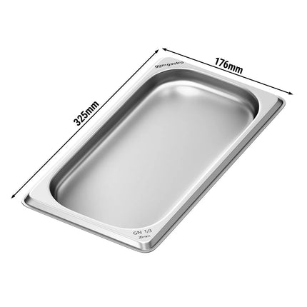 GGM Gastro (6 pcs) Stainless Steel Gastronorm Pan GN 1/3 - Depth: 20mm