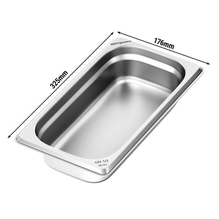 GGM Gastro (6 pcs) Stainless Steel Gastronorm Pan GN 1/3 - Depth: 65mm