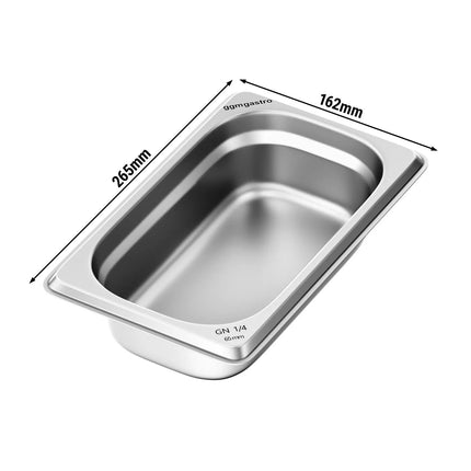GGM Gastro (6 pcs) Stainless Steel Gastronorm Pan GN 1/4 - Depth: 65mm