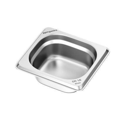 GGM Gastro (6 pcs) Stainless Steel Gastronorm Pan GN 1/6 - Depth: 65mm