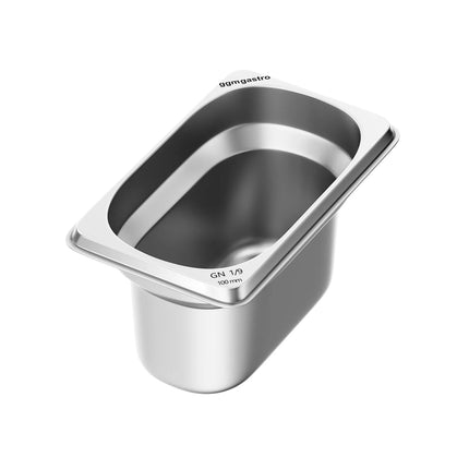 GGM Gastro (6 pcs) Stainless Steel Gastronorm Pan GN 1/9 - Depth: 100mm