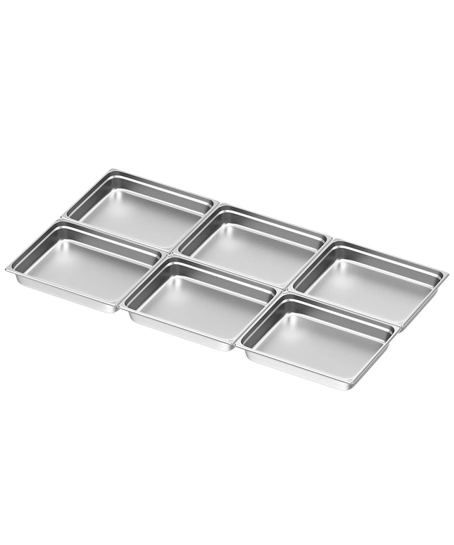 GGM Gastro (6 pcs) Stainless Steel Gastronorm Pan GN 2/1 - Depth: 100mm