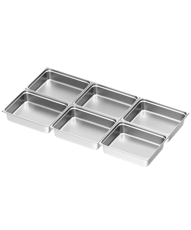 GGM Gastro (6 pcs) Stainless Steel Gastronorm Pan GN 2/1 - Depth: 150mm