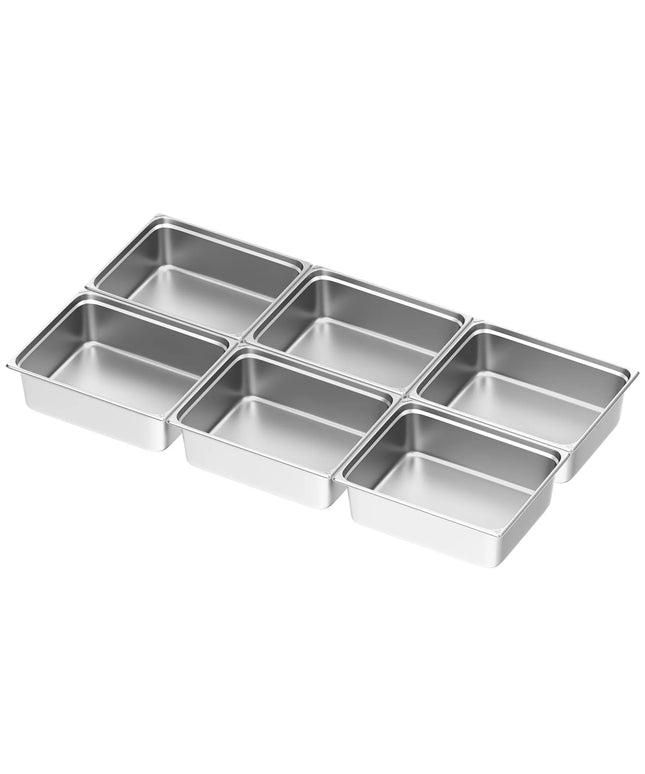 GGM Gastro (6 pcs) Stainless Steel Gastronorm Pan GN 2/1 - Depth: 200mm