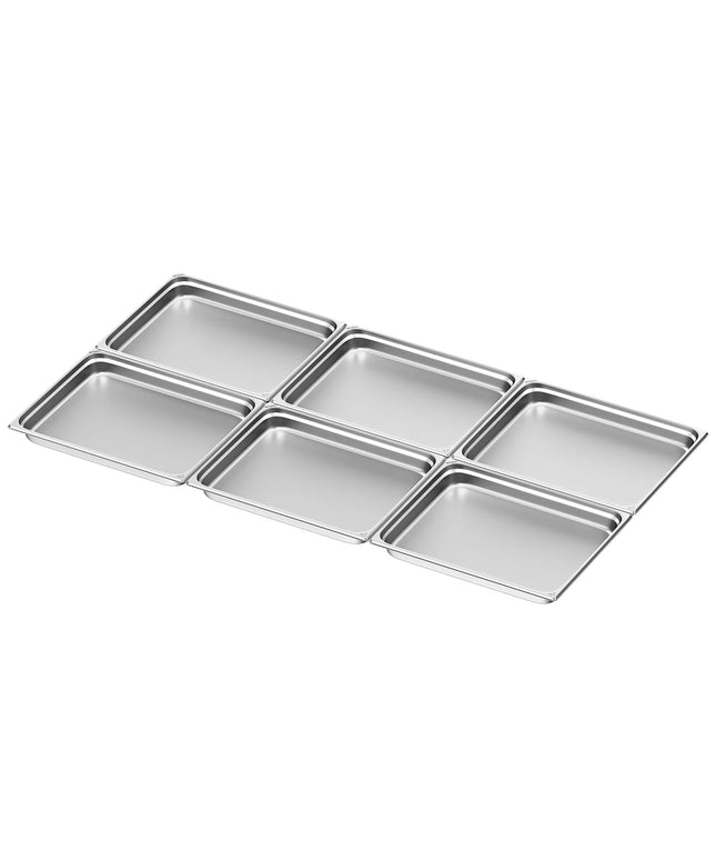 GGM Gastro (6 pcs) Stainless Steel Gastronorm Pan GN 2/1 - Depth: 65mm
