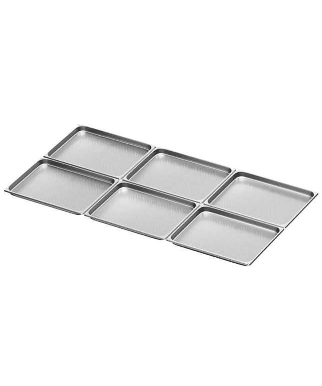 GGM Gastro (6 pcs) Stainless Steel Gastronorm Pan GN 2/1 - perforated - Depth: 40mm