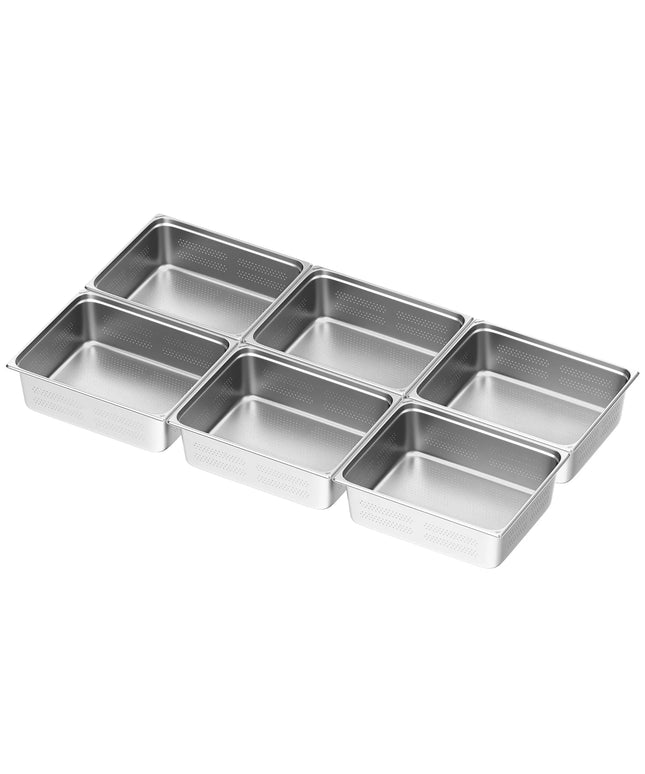 GGM Gastro (6 pcs) Stainless Steel Gastronorm Pan GN 2/1 - perforated - Depth: 200mm