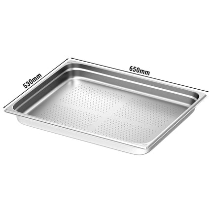 GGM Gastro (6 pcs) Stainless Steel Gastronorm Pan GN 2/1 - perforated - Depth: 65mm