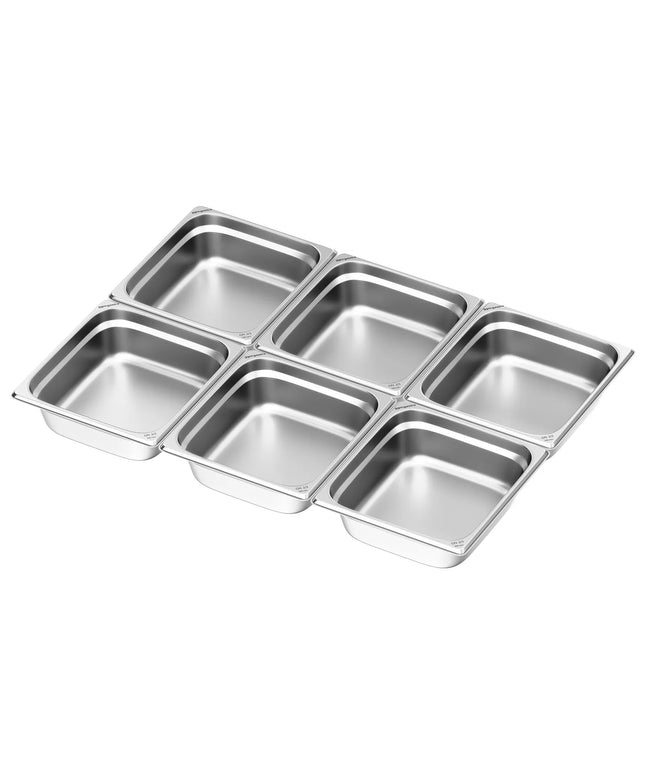 GGM Gastro (6 pcs) Stainless Steel Gastronorm Pan GN 2/3 - Depth: 100mm