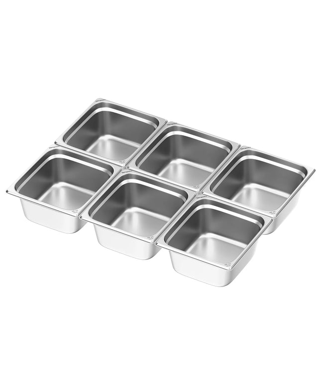 GGM Gastro (6 pcs) Stainless Steel Gastronorm Pan GN 2/3 - Depth: 150mm