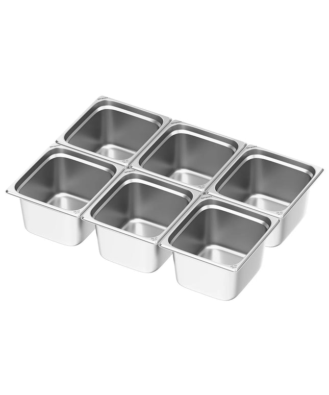 GGM Gastro (6 pcs) Stainless Steel Gastronorm Pan GN 2/3 - Depth: 200mm