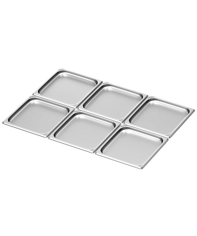 GGM Gastro (6 pcs) Stainless Steel Gastronorm Pan GN 2/3 - Depth: 20mm