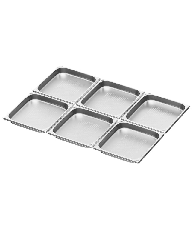 GGM Gastro (6 pcs) Stainless Steel Gastronorm Pan GN 2/3 - perforated - Depth: 40mm