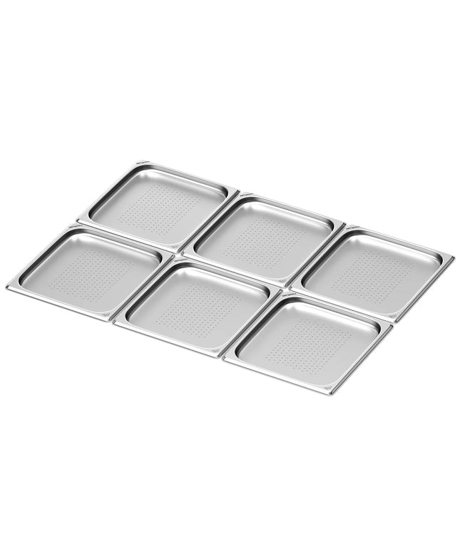 GGM Gastro (6 pcs) Stainless Steel Gastronorm Pan GN 2/3 - perforated - Depth: 20mm