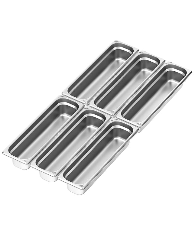 GGM Gastro (6 pcs) Stainless Steel Gastronorm Pan GN 2/4 - Depth: 100mm