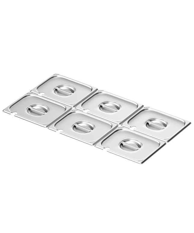 GGM Gastro (6 pcs) Stainless Steel GN Lid GN 1/2 - with ladle recess - 336x270mm - Height: 83mm