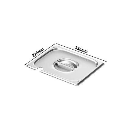 GGM Gastro (6 pcs) Stainless Steel GN Lid GN 1/2 - with ladle recess - 336x270mm - Height: 83mm