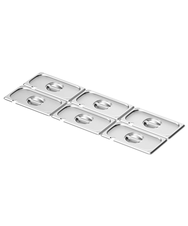GGM Gastro (6 pcs) Stainless Steel GN Lid GN 1/3 - with ladle recess - 325x176mm - Height: 29mm