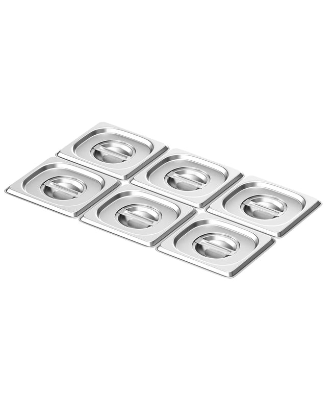 GGM Gastro (6 pcs) Stainless Steel GN Lid GN 1/6 - 176x162mm - Height: 27mm