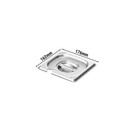 GGM Gastro (6 pcs) Stainless Steel GN Lid GN 1/6 - with ladle recess - 176x162x28mm