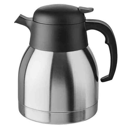 GGM Gastro (6 pcs) Stainless Steel Vacuum Jug - CLASSIC - 1.0L - One-Handed Operation - Height 190mm