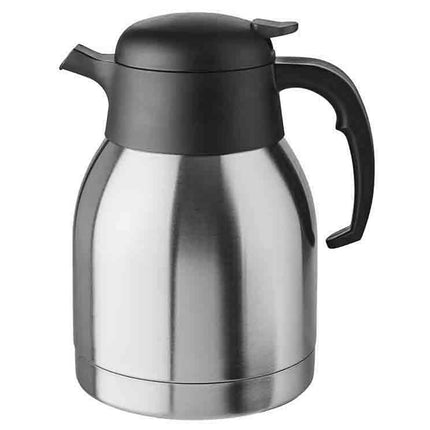 GGM Gastro (6 pcs) Stainless Steel Vacuum Jug - CLASSIC - 1.5L - One-Handed Operation - Height 220mm