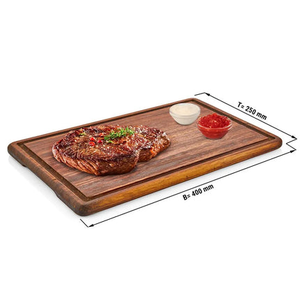 GGM Gastro (6 pcs) Steak Board - Iroko Wood - 400x250mm