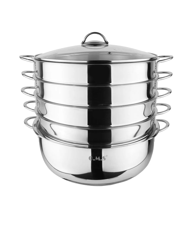 GGM Gastro (6 pcs) Steam Cooker - Stainless Steel - 5.8L - Ø 280mm - Height: 350mm - incl. Lid