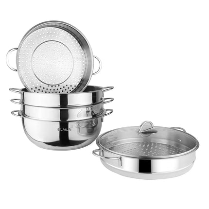 GGM Gastro (6 pcs) Steam Cooker - Stainless Steel - 5.8L - Ø 280mm - Height: 350mm - incl. Lid