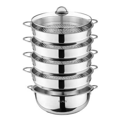 GGM Gastro (6 pcs) Steam Cooker - Stainless Steel - 5.8L - Ø 280mm - Height: 350mm - incl. Lid