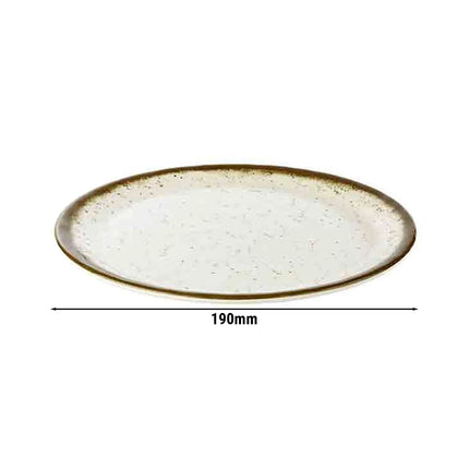 GGM Gastro (6 pcs) STONE ART | Canapé Plate - flat - Melamine - Ø190mm - White/Brown