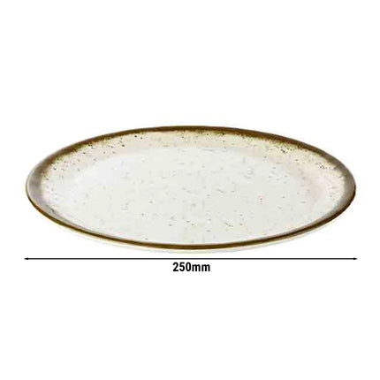 GGM Gastro (6 pcs) STONE ART | Plate - flat - Melamine - Ø250mm - White/Brown