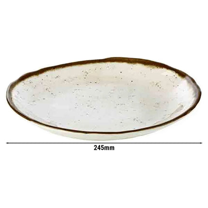 GGM Gastro (6 pcs) STONE ART | Platter - flat - Melamine - Ø245mm - White/Brown