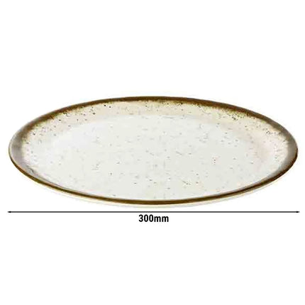 GGM Gastro (6 pcs) STONE ART | Platter - flat - Melamine - Ø300mm - White/Brown
