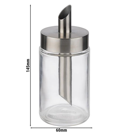 GGM Gastro (6 pcs) Sugar Pourer - Diner-Style - Glass - 200ml - Height: 145mm - with Single Spout