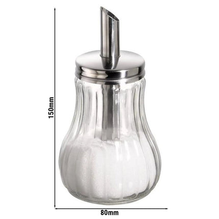 GGM Gastro (6 pcs) Sugar Pourer - Diner-Style - Glass - 250ml - Height: 150mm - with Single Spout