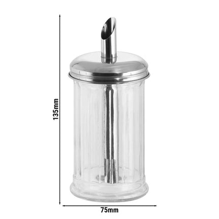 GGM Gastro (6 pcs) Sugar Pourer - Diner-Style - Glass - 320ml - Height: 135mm - with Single Spout