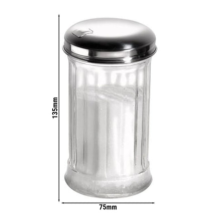 GGM Gastro (6 pcs) Sugar Pourer - Glass - 320ml - Height: 135mm - with Side Hole and Flap