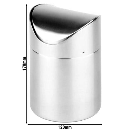 GGM Gastro (6 pcs) Table top bin - Swing bin - 1.2L - 120x120x170mm - Stainless steel