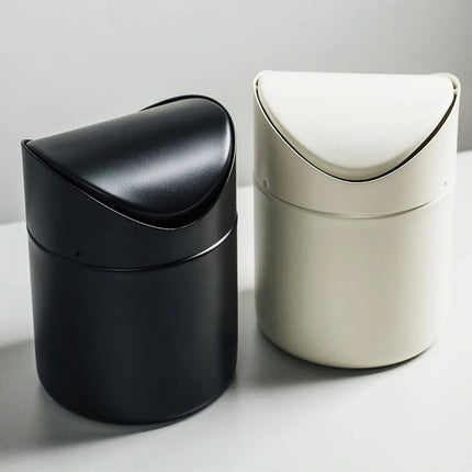 GGM Gastro (6 pcs) Table top bin - Swing bin - 1.2L - 120x120x170mm - with removable swing lid; bayonet closure - Black - Stainless steel