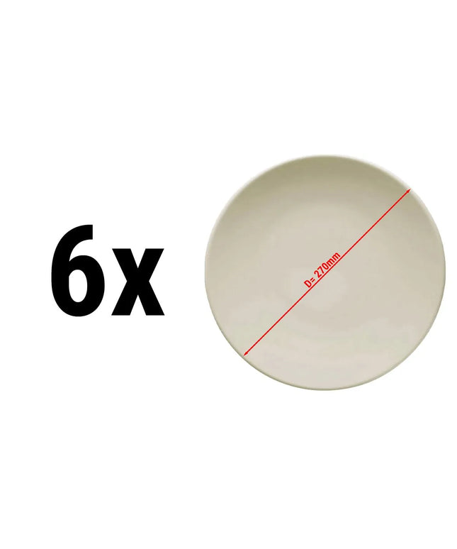 GGM Gastro (6 pcs) TEOS | Plate - flat - Porcelain - Ø270mm - Cream