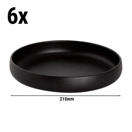 GGM Gastro (6 pcs) UNIVERSE | Deep Plate - Porcelain - Ø210mm - Black