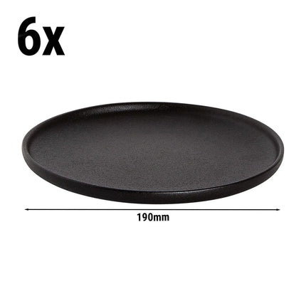 GGM Gastro (6 pcs) UNIVERSE | Plate - flat - Porcelain - Ø190mm - Black