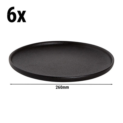 GGM Gastro (6 pcs) UNIVERSE | Plate - flat - Porcelain - Ø260mm - Black
